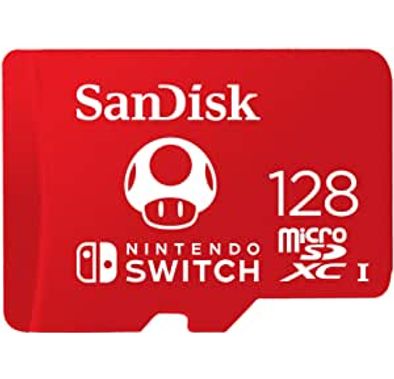 SanDisk 128GB MicroSDXC UHS-I Memory Card for Nintendo Switch - SDSQXAO-128G-GNCZN - Red