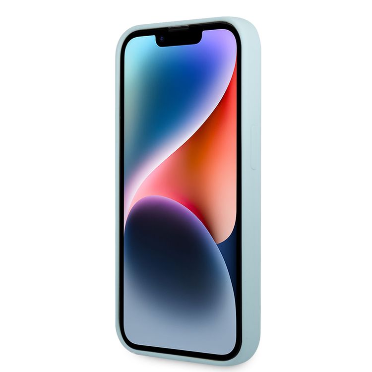 جراب لاكوست لهاتف iPhone 15 Pro بشعار HC Magsafe من السيليكون - أزرق