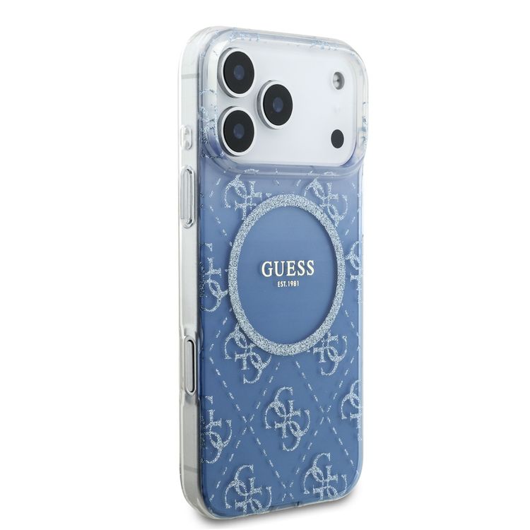 غطاء من الكريستال لجهاز آيفون 17 برو ماكس مع حماية مغناطيسية (MagSafe) و TPU بلمعان متدرج، حماية من السقوط، تصميم نحيف، قبضة مريحة، تغليف مستدام، تركيب سهل، تصميم خفيف الوزن - أزرق