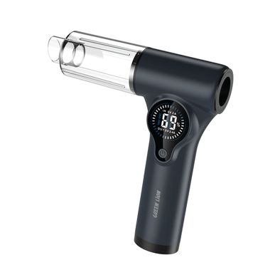 Green Lion Ignitor 12V Jump Starter with Blower, Vacuum & Power Bank Functions, ABS Material, 140W Power, 70000RPM Range, Detachable & Washable Nozzles, Digital Display - Gray