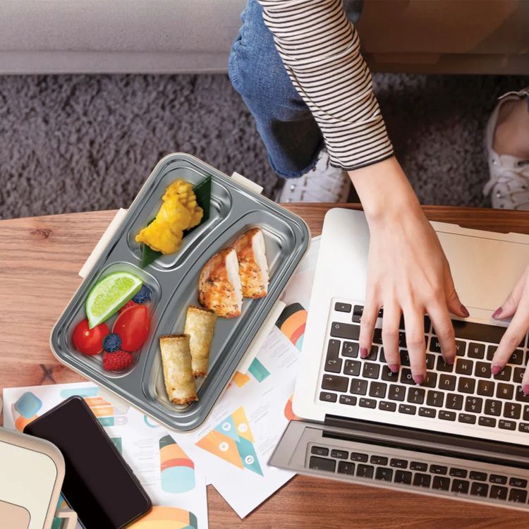 Green Lion GLB-05 Electric Lunchbox with 850mL Capacity, Removable Inner Container, Detachable Power Cord, Silicone Sealing Ring, Dishwasher Safe - Beige