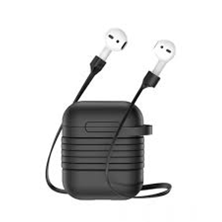 Baseus Case for Airpods 1&2 with Slip-on Design, Accessibility to Charging Port and Buttons, Easy Installation, Sleek and Minimalistic, Smooth Finish, High-quality Silicone, Scratch-resistant, Shockproof - Black