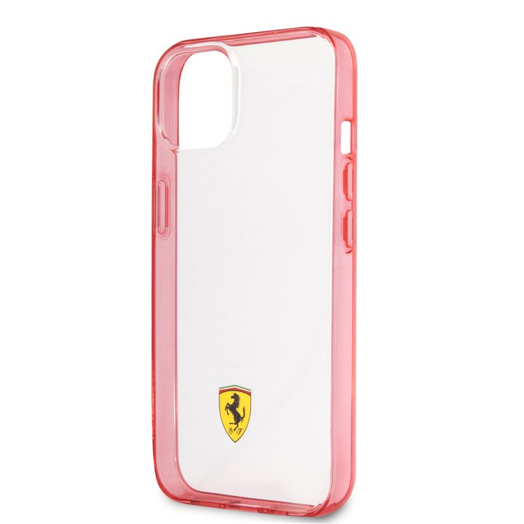 CG MOBILE Ferrari Transparent Case Print Logo Compatible for iPhone 13 Pro Max (6.7") Scratches Resistant, Easy Access to All Ports, Drop & Shock Absorption Protective Back Cover Suitable with Wireless Charging Officially Licensed