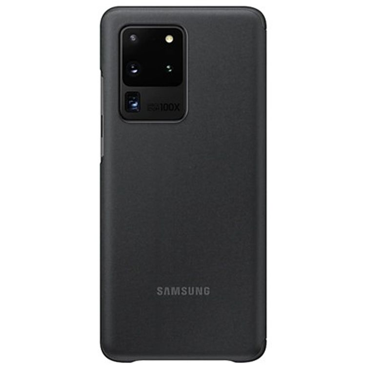 Samsung S20 Ultra Smart Clear View Cover Seamlessly with Your Phone, Slender Comfort for Your Hand, Protection on All Sides - Black