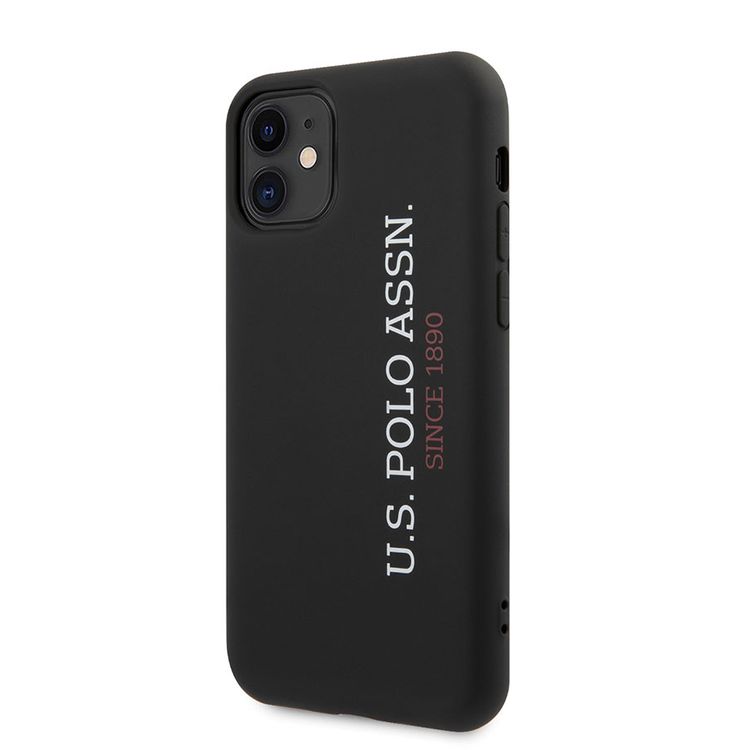 CG MOBILE U.S.Polo Assn. Silicone Effect Case Vertical Logo Compatible  for iPhone 11 ( 6.1" ) Shock Resistant, Scratches Resistant, Easy Access to All Ports