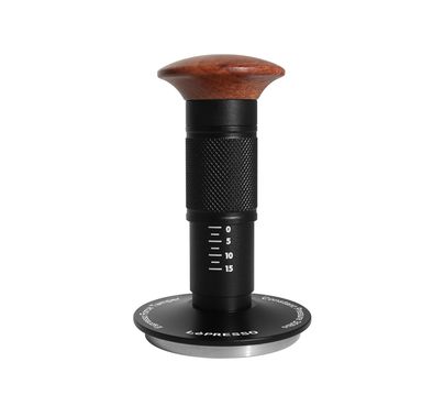 LePresso 58.5mm Impact Tamper with Thread Bottom, Aluminum, Stainless Steel & Wood Material, Compatible with 58mm Portafilter - Black