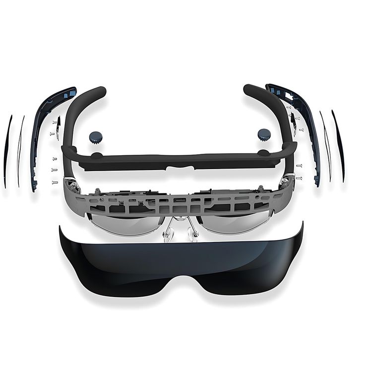 Powerology 2D/3D Ultra AR Movie Glasses with Si-OLED Display, 1920x1080p Resolution, 120" Virtual Display, 1800 nits Brightness, 41° Field of View, 90Hz Refresh Rate, 24 Bit-Color Depth, No Glare, Tailored Clarity - Black