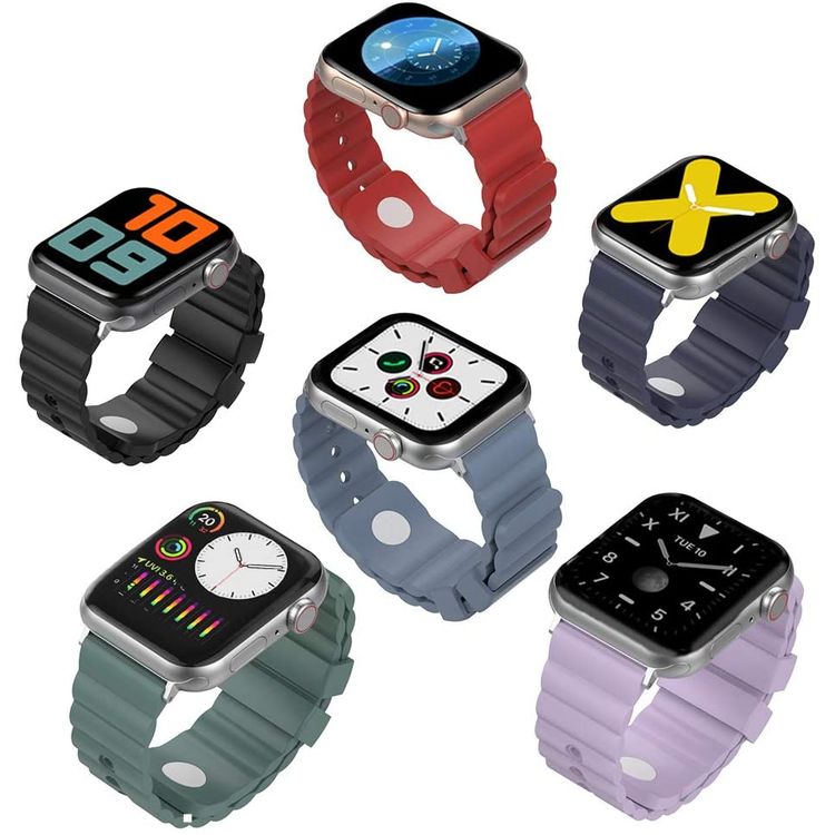 AhaStyle Rugged Design Premium Silicone Watch Band 40mm, Comfortable and Durable to Wear, Adjustable Strap, Silicone Wrist Band Strap Compatible for Apple Watch Series 5/4/3/2/1