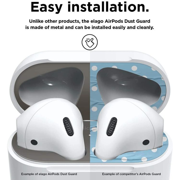 Elago Dust Guard for Apple Airpods (2 Sets) - Matt Dark Gray