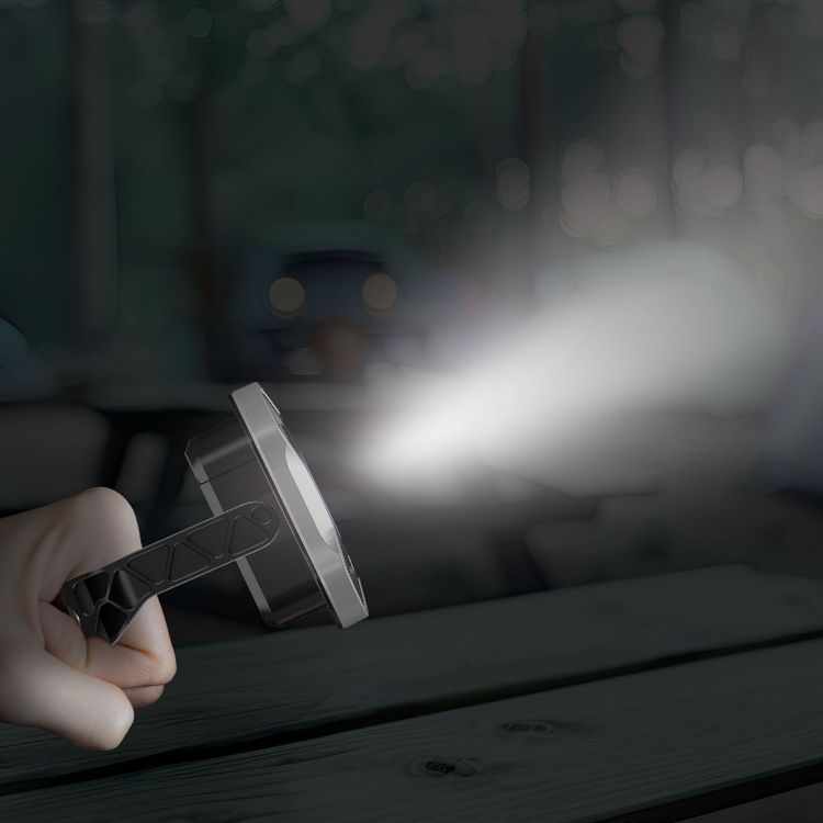 Powerology Brillite 3600mAh Work Light with 360° Rotatable Stand, 3600mAh Battery, Aluminum Alloy & ABS Material, 2000 Lumens Brightness, Dual Hooks & Tripod Mount, Dual Light Modes, USB-C Charging Port, Up to 20 Hours Working Time - Black