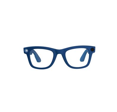 Green Lion Rayna AI Smart Glasses with ChatGPT-Powered Translation, Noise-Reduction Microphone, AI Voice Assistant, Transparent Lens, Blue Light Filter, 10 Hours Playtime, 1080 pixels Full HD Stabilized Video, Lightweight & Comfortable Frame - Blue