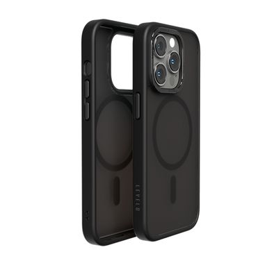 Levelo Magsafe Kayo Matte Back Case for iPhone 14 Pro - Black/Black