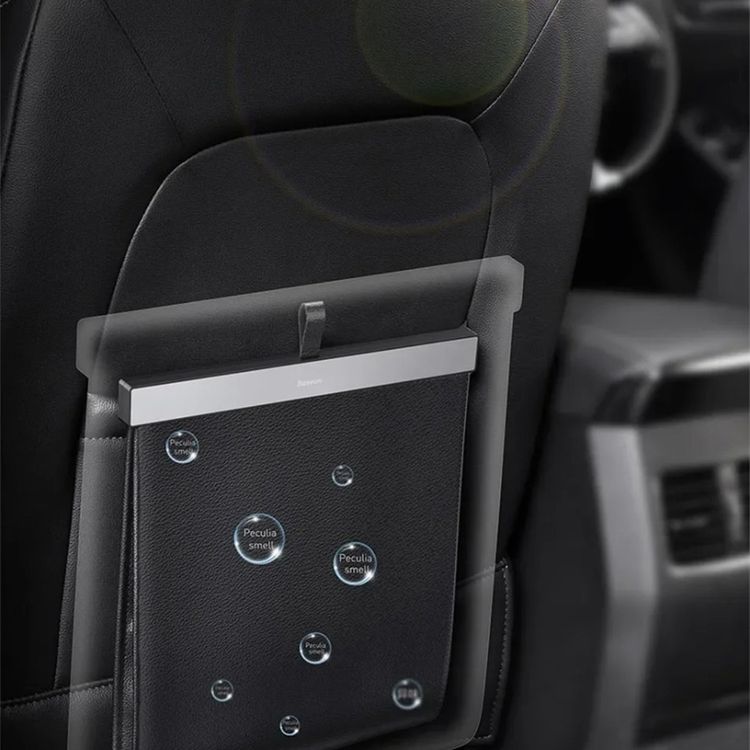Baseus Large Garbage Bag for Back Seat of Cars, Magnetic Closure, Easy Attachment with Hooks, 5kg Maximum Weight Load, Waterproof and Leakproof - Black
