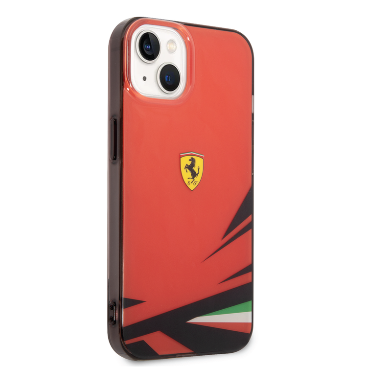 Ferrari PC/TPU Case with Double Layer Print iPhone 14 Compatibility - Red