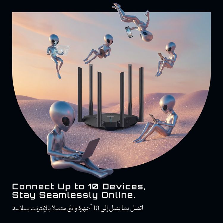 Porodo Dual-Band Portable 4G LTE Wi-Fi Router with 4000mAh Battery Capacity, 3 Giga LAN Ports, 1200Mbps Wi-Fi Speed, 4x LTE/UMTS & 2x Wi-Fi External Antennas, Nano Sim, Secure Encryption, 2.4G & 5G Dual Band - Black