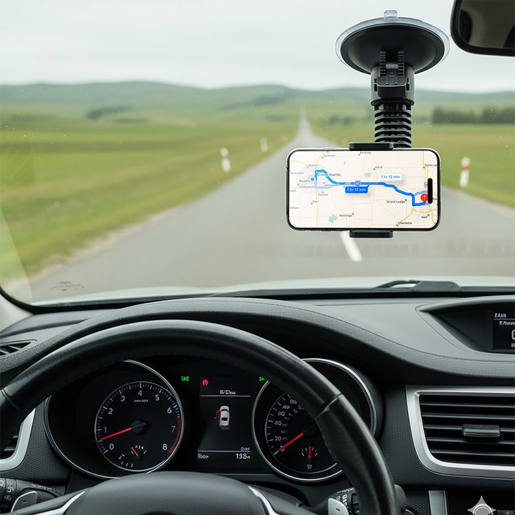 Green Lion GV-550 Heavy Duty Windshield Car Phone Mount with 4.33" Wide Suction Base, 8-Level Suction, Flexible Viewing Angle & Gooseneck Arm, Heavy-Duty Metal Build, One-Step Side Lock, Tilt + Swivel and Rotate, Strong Adhesion - Black