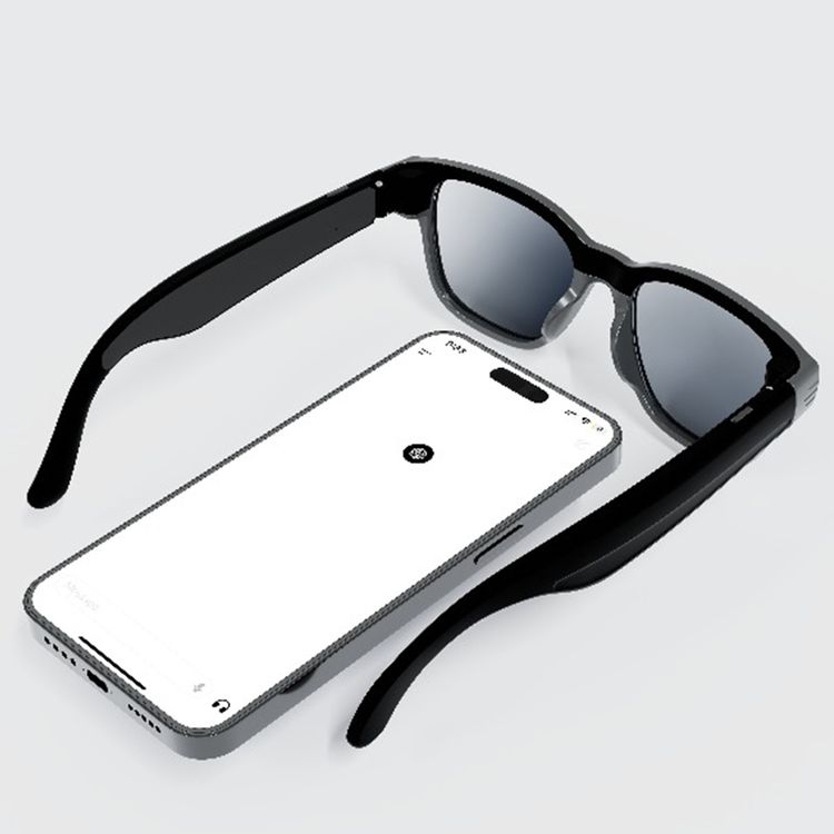 Green Lion Capture Smart AI Glasses with Directional Surround Sound, 1200P Filming Resolution, Dual Microphones, 8MP Camera Resolution, Bluetooth Version 5.4, 8 Hours Playback Time, Anti-Shake Video - Black