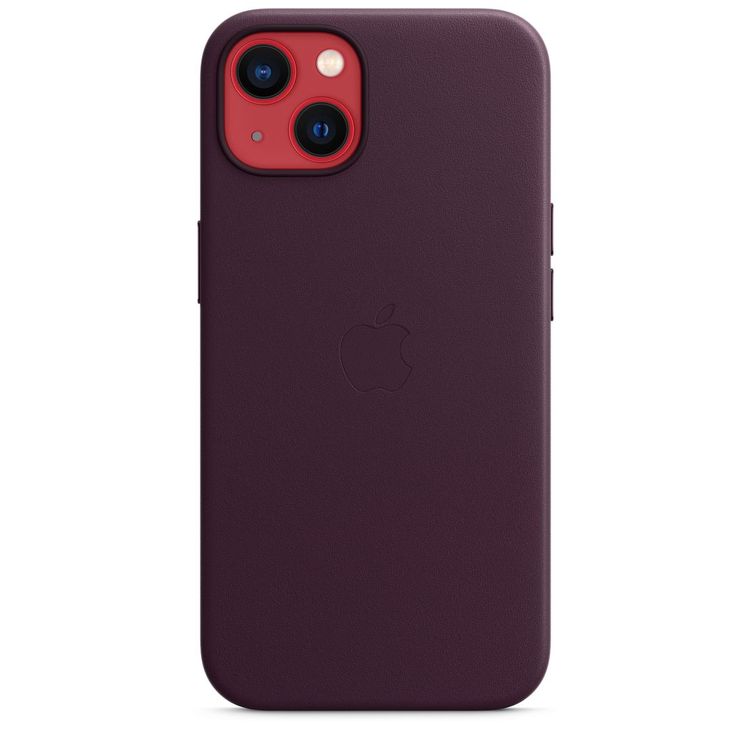 Apple Leather Case with MagSafe Compatible for iPhone 13 (6.1") - Dark Cherry