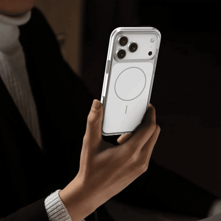 Levelo Opulent Full PC iPhone 17 Pro Max Case with Strong N52 Magnets, MagSafe Compatible, Camera Control Button, Ever-Clear Technology, 2.0mm PC Frame, Raised Bezel Protection, Military-Grade Protection, Shock-Resistant Bumper, Anti-Scratch Cover - White