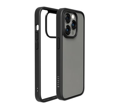 Levelo Solo Clear Back Case iPhone 14 Pro Compatibility - Black