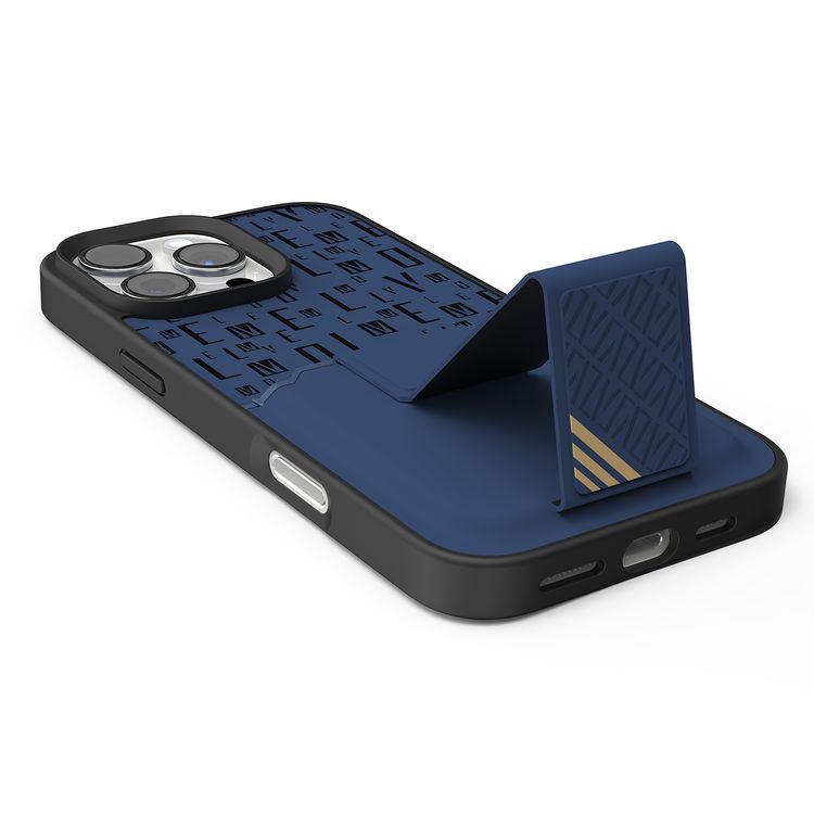 حافظة Levelo Morphix Gripstand مع حامل بطاقات لهاتف iPhone 16 Pro Max، حامل بطاقات مدمج، زوايا مقاومة للصدمات، ملمس نحيف بدون غطاء، حافة كاميرا مرتفعة، مادة فائقة المتانة - أزرق