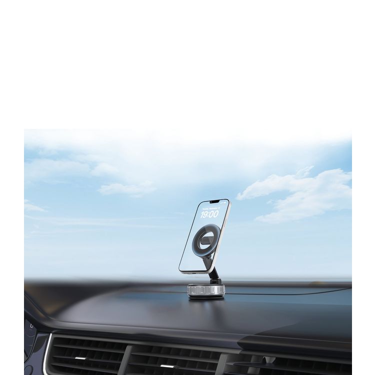 Porodo Blue Clingx MagSafe Suction Holder, 270° Base Rotation, One-Handed Operation, Flexible Viewing Angle, Heat-Resistant Suction Base, ABS & PC Material - Black