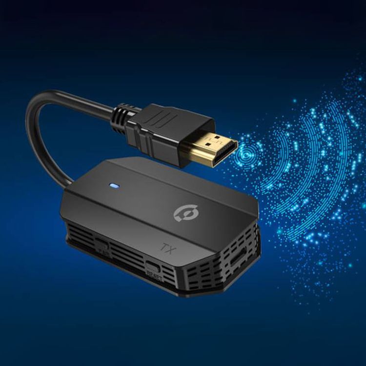 Powerology Wireless HDMI to HDMI Adapter for Audio & Video with 30m Transmission Range, ABS Material, 1080P Resolution, Low Latency, Plug and Play - Black