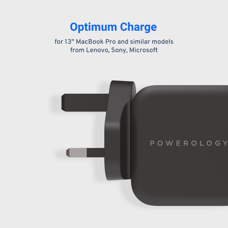 Powerology Ultra-Compact 61W PD GaN Charger - Black