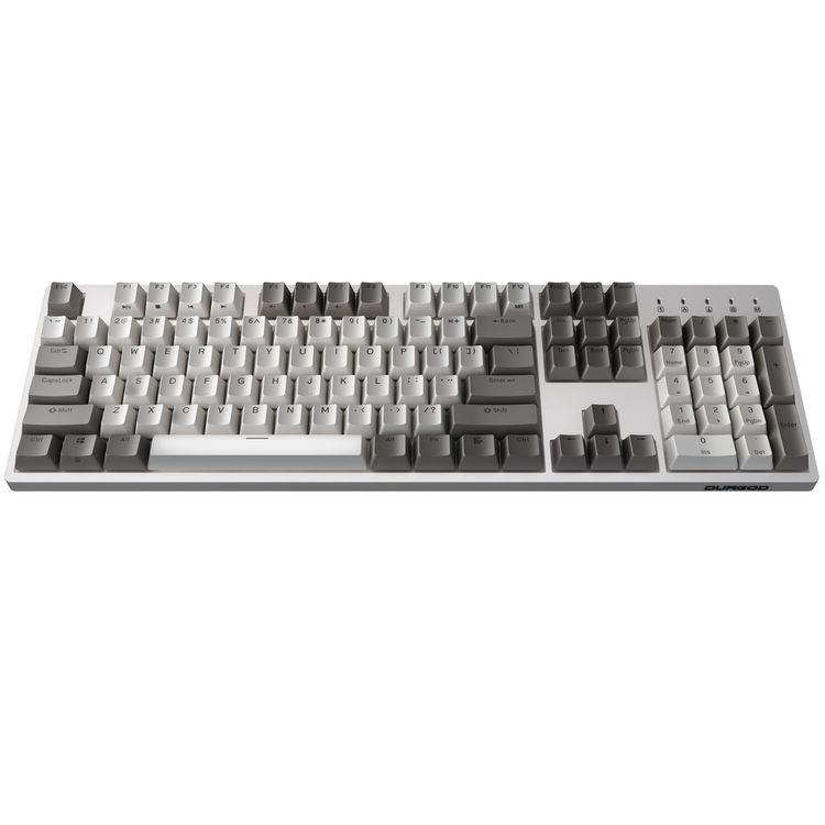 Durgod Taurus K310 Wireless Mechanical Gaming Keyboard 104 Keys Double Shot PBT NKRO (Cherry Red,Brown) - Brown Switch - White