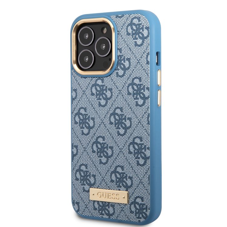 Guess Magsafe 4G PU Case With Metal Plate Logo - iPhone 14 Pro - Blue