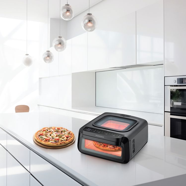 Porodo 3-in-1 Crisp Cook with Air Fryer, Pizza Mode, Oven Function, 13L Capacity, 18 Preset Cooking Modes, Intuitive Digital Control - Black