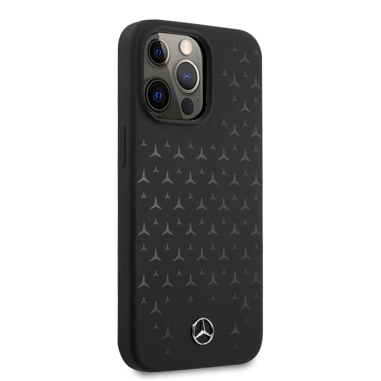 CG MOBILE Mercedes Benz Liquid Silicone Case With Stars Pattern Compatible for iPhone 13 Pro (6.1") Anti-Scratch, Easy Access to All Ports, Drop Protection