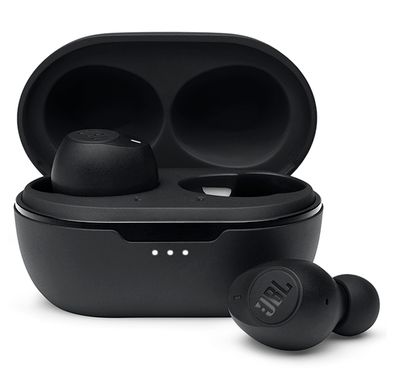 JBL T115TWS True Wireles In-Ear Bluetooth Headphones with Voice Assistant, Pure Bass Sound, 21-hours Battery Life, Hands-free Calls Earbuds - Black