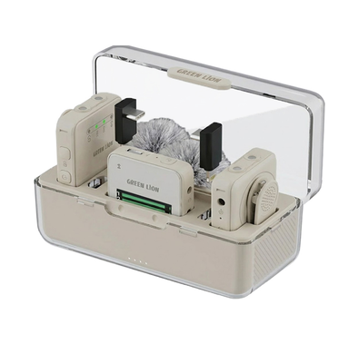 Green Lion GLM Professional Wireless Microphone, 360° Pick up, Compact & Portable, Environment Noise Cancellation - White