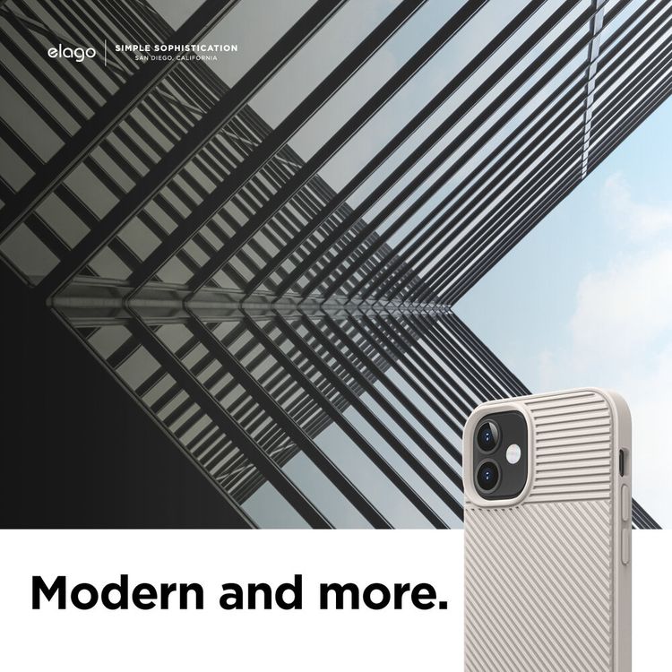 Elago Cushion Case Compatible w/ iPhone 12 Mini (5.4") Full Protection, Slim & Light, Shock Absorbing Design, Supports Wireless Charging, Raised Lip for Camera Protection - Stone