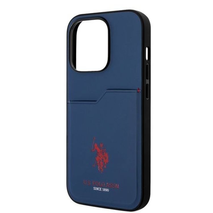 U.S. Polo Card Slot Hard Case iPhone 14 Pro - Navy Blue