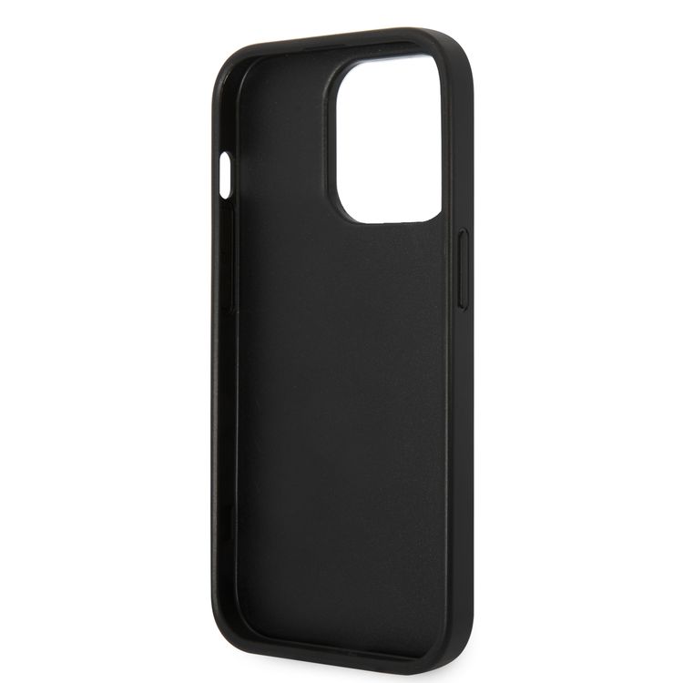 Karl Lagerfeld PU Saffiano Case with Karl Head Patch Ultra-Thin iPhone 14 Pro Compatibility - Black