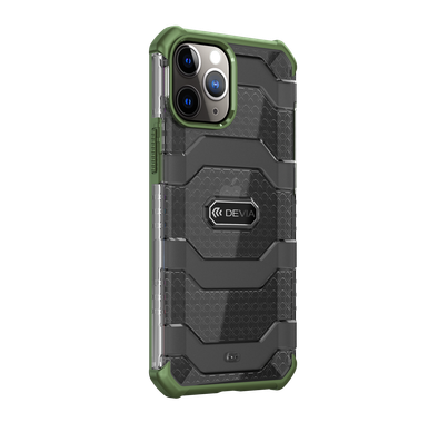 Devia Vanguard Shockproof TPU+PC Case Compatible for iPhone 12 Pro Max (6.7") Dual Protection for Camera Screen - 3m Drop Resistant Anti-Impact & Anti-Fall Back Cover - Green