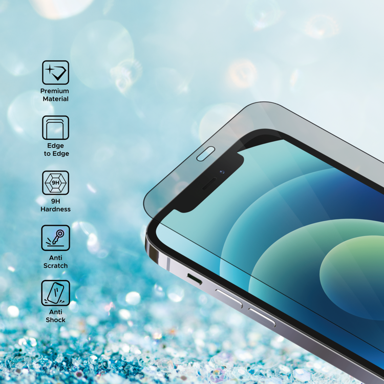 واقي شاشة كامل من Liberty Guard لهاتف iPhone 12 Pro/12، ملمس ناعم، مضاد لبصمات الأصابع، مضاد للخدش - شفاف