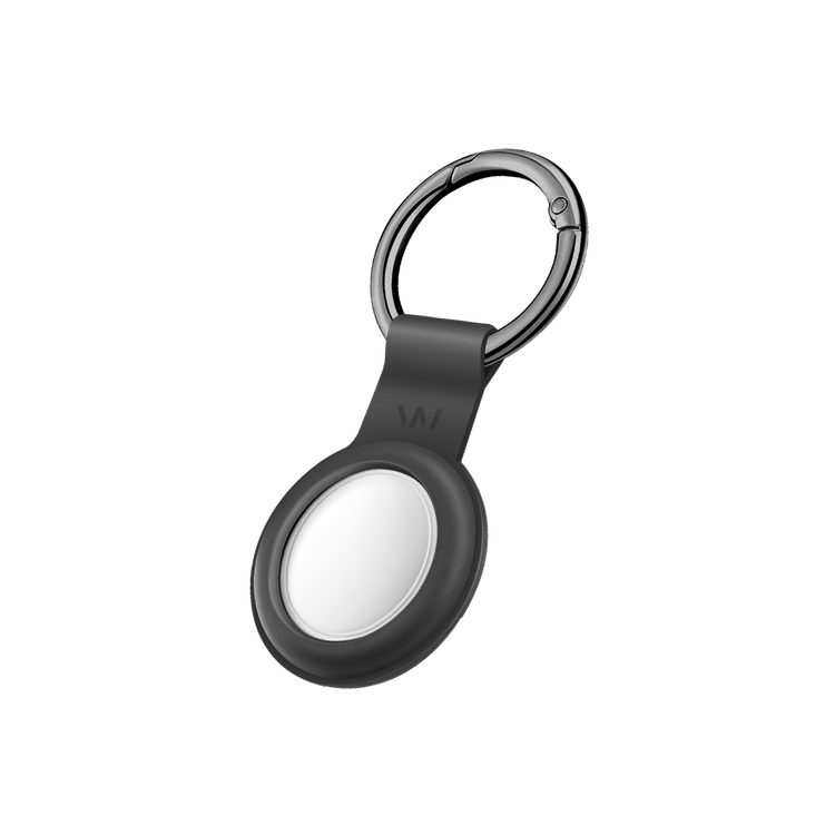 Viva Madrid Airtrax Flexo Silicone Case Compatible with AirTag, Portable Protective Skin Cover, Anti-Lost Holder with Key Ring Suitable for AirTag Bluetooth Tracker - Black