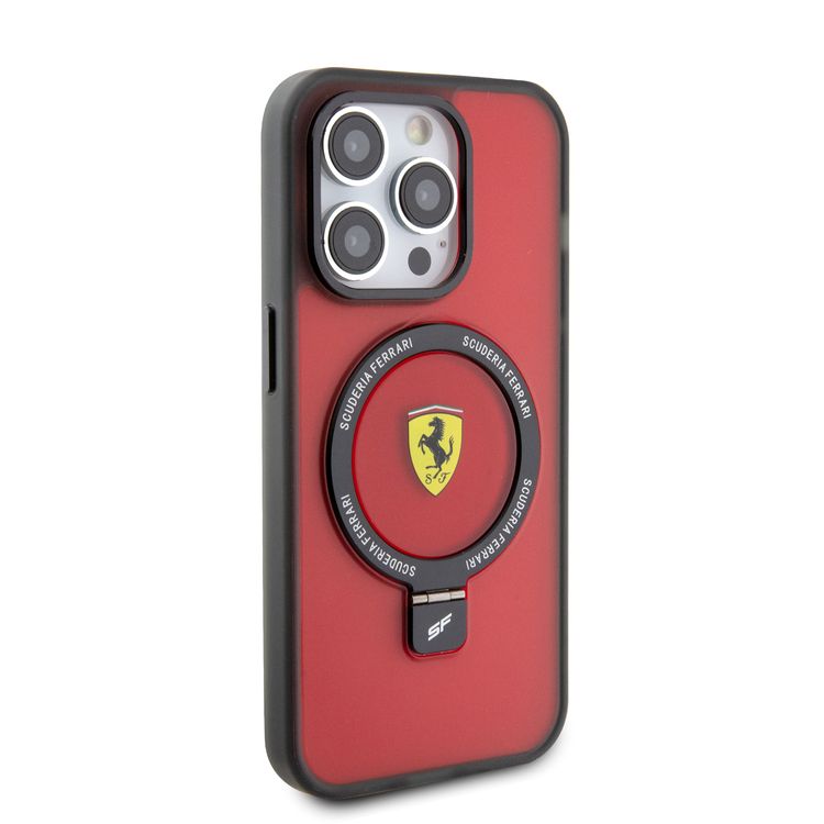 Ferrari iPhone 15 Pro Max For Magsafe Ring Stand Case - Red
