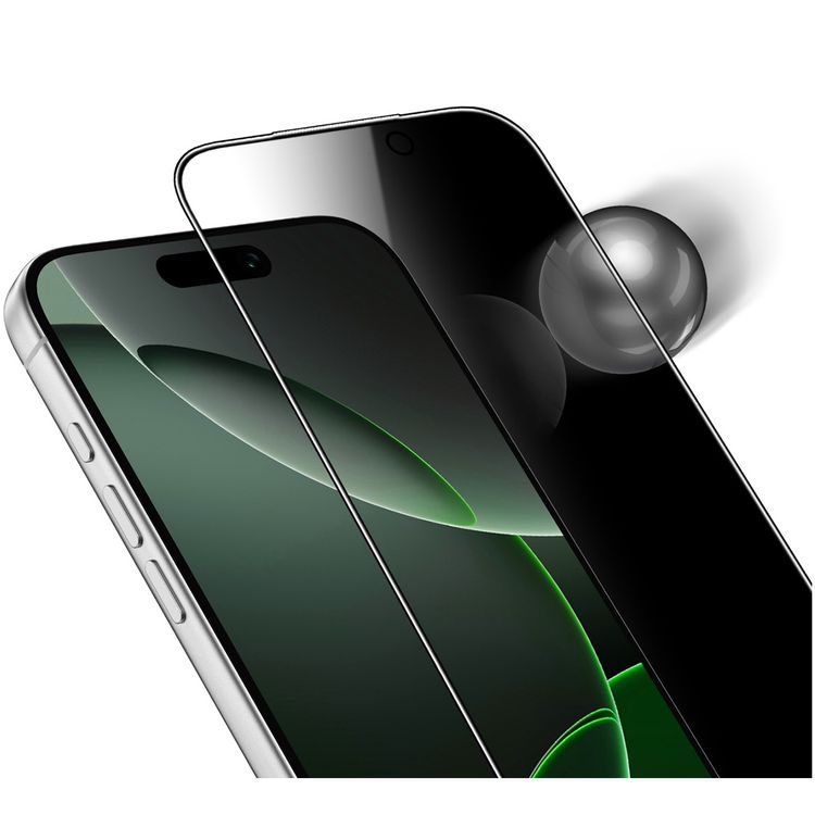 Green Lion Diego Pet Privacy 3D Full Curved Glass for iPhone 17 Pro Max, Anti-Broken Soft Edge, 9H Item Hardness, Crystal Clear, Privacy Protection, Anti-Fingerprint, Anti-Scratch, Oleophobic Coating, Air Bubble Prevention, Ultra-Thin - Black