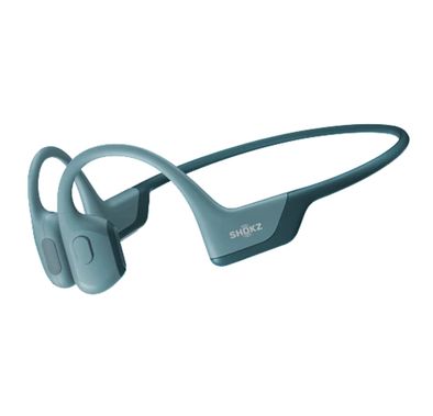 Shokz OpenRun Pro Sport Open-Ear Headphones with 10 Hours Battery Life, Magnetic Charging Cable, 1 Hour Charging Time, Bluetooth Version 5.1 Connectivity with 10m Range, IP55 Sweat & Water Resistant Rating, Dual Noise-Cancelling Microphones, Titanium Material, Secure Fit - Blue
