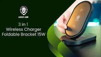 15W Durable Material Wireless Charger for Two Devices | Fast Charge (GN3IN1FLDWCBK)
