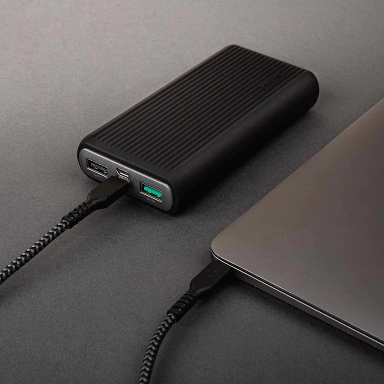 Viva Madrid Vimax Nuro PD Power Bank 20000mAh, Quick Charge 3.0, Travel-friendly, USB-C Power Delivery, 3 Fast Charging Output Portable Powerbank - Black