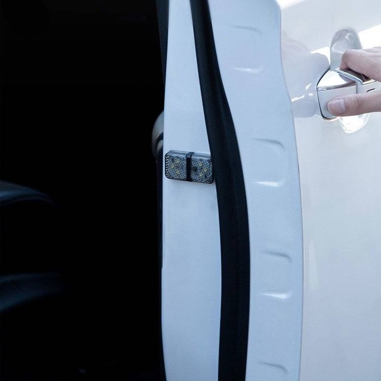 Baseus Door Open Warning Light with LED Lamp, Aluminum + ABS + PC, Waterproof, 2 Pieces - Black