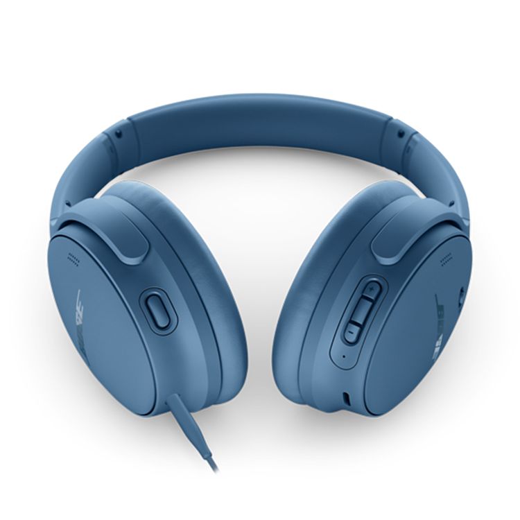 Bose QuietComfort Wireless Headphones with Bluetooth & AUX Connection, Up to 24 Hours Battery Life, Active Noise Cancellation, High-Fidelity Audio, Water Resistant - Blue Dusk