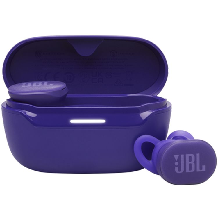 سماعات JBL Endurance Race 2 مع 4 ميكروفونات، عمر بطارية 48 ساعة، مقاومة للماء والغبار، إلغاء الضوضاء النشط بتقنية Smart Ambient، حجم المحرك 6.8 مم، إصدار البلوتوث 5.3، منفذ شحن USB-C - باللون البنفسجي.