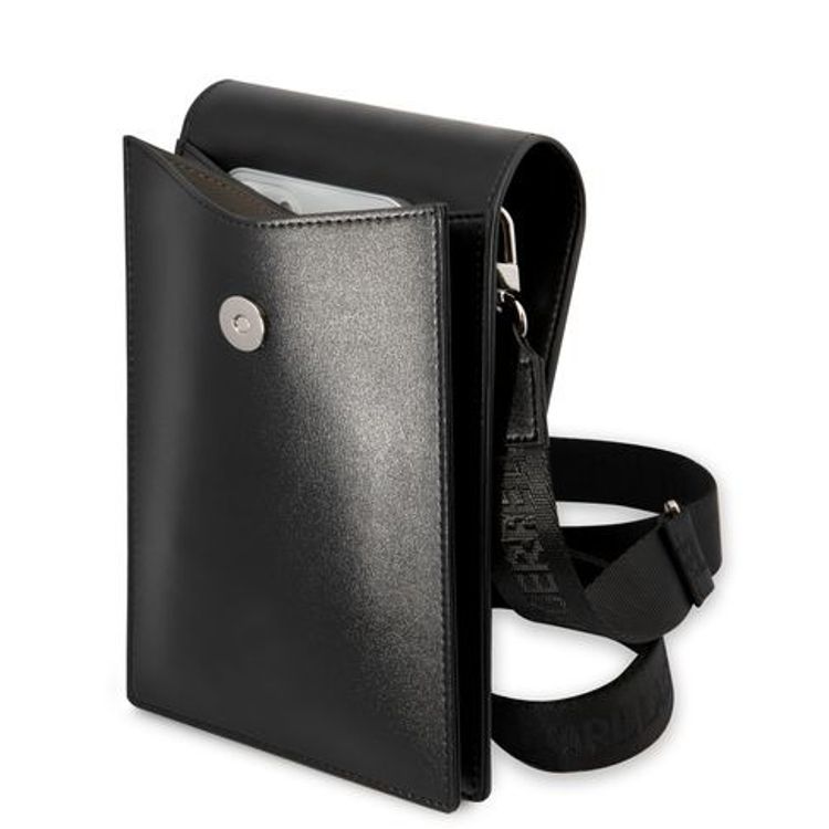 Karl Lagerfeld Wallet With Embossed Karl & Choupette Logo, Bag for Phone, Document, Money or Key and etc. - Black