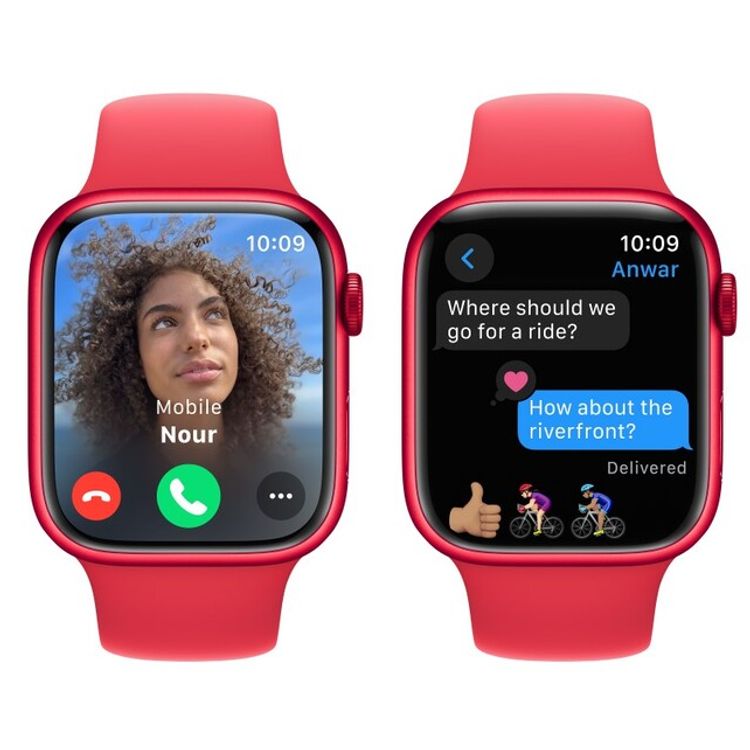 Apple Watch Series 9 [GPS 41mm] with Red Aluminum Case & Red Sport Band | S/M